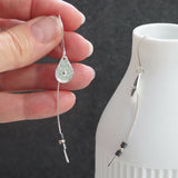 Long Dangly Silver and Hematite Earrings