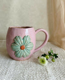 Handmade Coil And Pinch Pink Flower Cup
