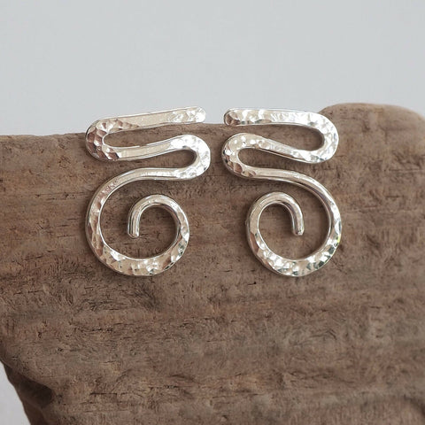 Silver ZigZag - Silver Stud Earrings