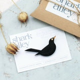 Blackbird - Hand Painted Brooch