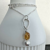 Citrine and Recycled Silver Pendant
