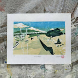 Lyme Regis - Linocut Print