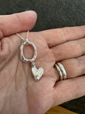 Molten Silver Heart Pendant Necklace