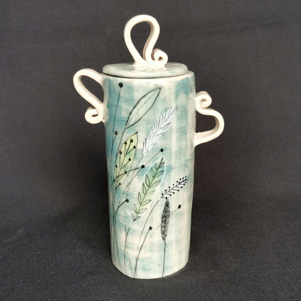 Lazy Haze Lidded Jar - handmade ceramic