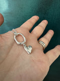 Molten Silver Heart Pendant Necklace