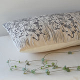 String of Hearts Cotton Cushion - Plant Dyed & Block Printed By Hand