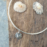 Sterling Silver Bangle With Limpet Shell Charm - Hallmarked