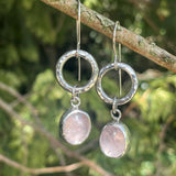 rose quartz drop earrings