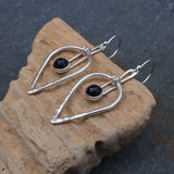 Silver and Black Onyx Tear Drop Dangle Earrings