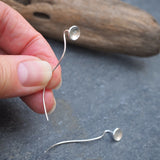 Unusual Stud Earrings with Extended Wire