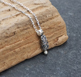 Oxidised silver nugget pendant