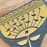 14” Handquilted Laptop or Sketchbook Case | Yellow Flower Design | British Made