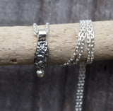 Oxidised silver nugget pendant
