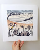 Afternoon Feast - Original Lino Print