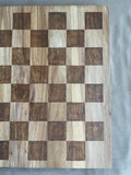 Handmade Ceramic Mushroom Chess Set with Solid Elm Wood Board