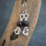 Garnet Silver Earrings