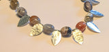 Botswana Agate & Silver Leaves Necklace