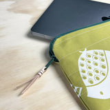 14” Handquilted Laptop or Sketchbook Case | Yellow Bird Design | British Made