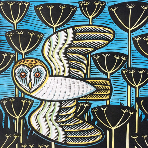 Gerard Hobson, Owl, Printmaker's Fine Art Greeting Card