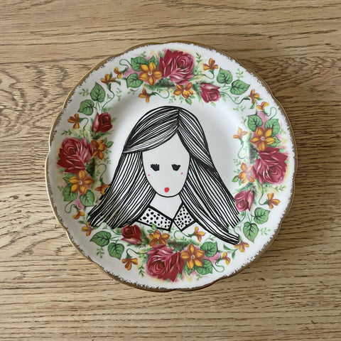 Illustrated Vintage Plate - ANNA