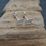 Square silver Stud Flower Earrings