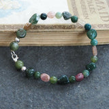 Tourmaline and Jade Bead Bracelet