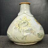 Sunflower Bottle Vase - handmade ceramic