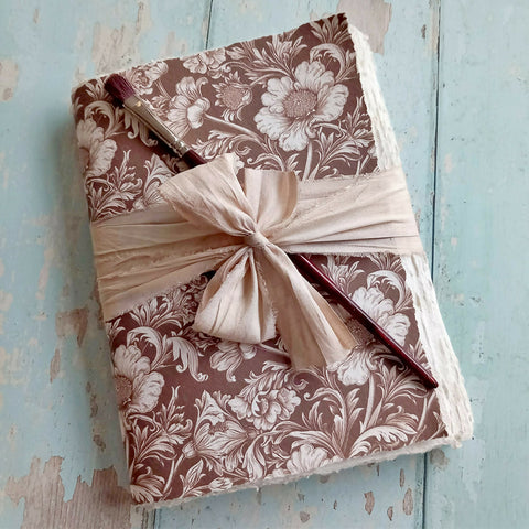Artists Cotton Rag Handmade Sketchbook - Vintage Flowers