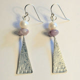 Sterling Silver, Cultured Pearls & Lepidolite Earrings 3