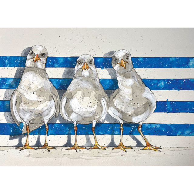 Bev Davies, the Usual Suspects, Fine Art Greeting Card
