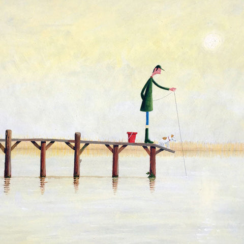Chris Williamson, The Wonky Jetty (Fishing), Blank Art Card