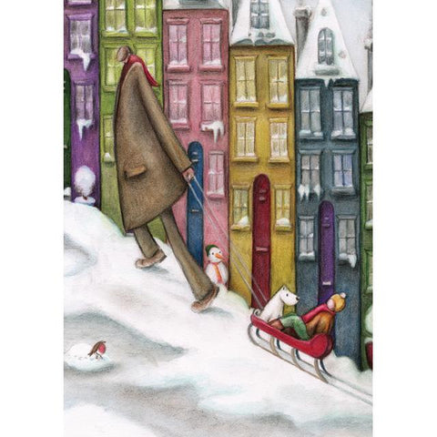 Dotty Earl, Uphill, All The Way, Fine Art Greeting card, Blank Inside