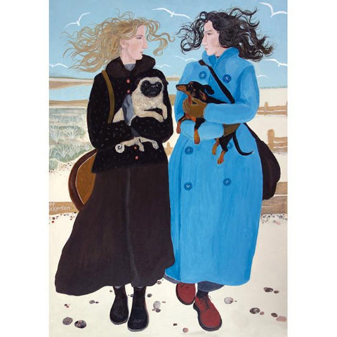 Dee Nickerson, Dog Walking, Art Card