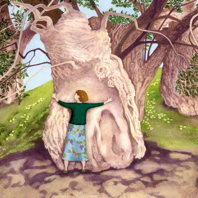 Ellie Ling, In Moments Of Uncertainty, Hug A Tree, Blank Art Card