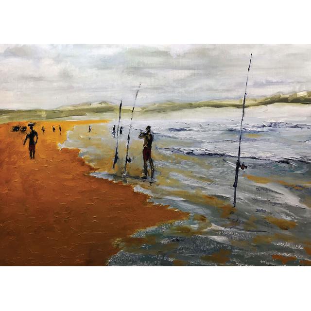 Geoff Hargraves, Fishing, Fine Art Greeting Card