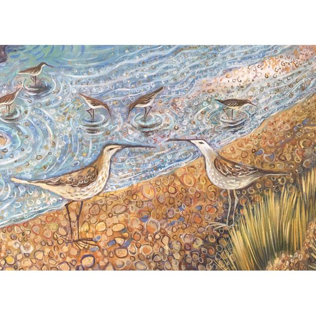 Hannah Giffard, Curlews Chatting, Fine Art Greeting Card