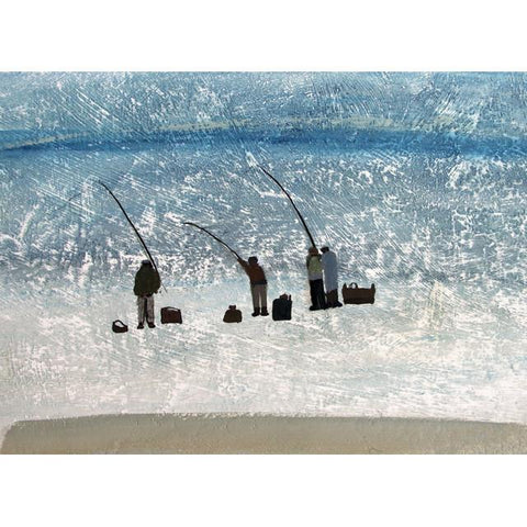 Hannah Hann, Men Fishing, Art Card
