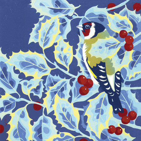Jenny Hancock, Goldfinch and Holly, Blank Art Card