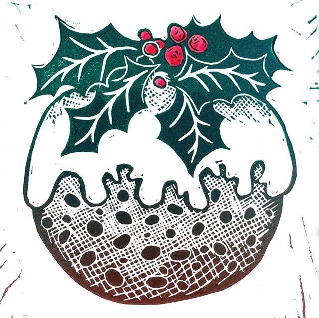 Katharine Green, Christmas Pudding, Blank Art Card