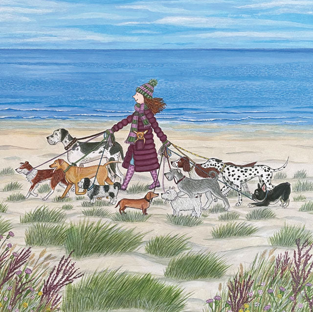 Lisa Davies, Sandy Paws, Blank Art Greeting Card