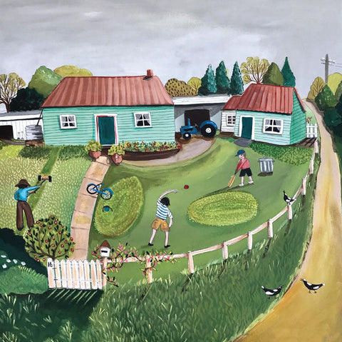 Lizzy Newcomb, Billy Came To Play (Cricket), Fine Art Greeting Card