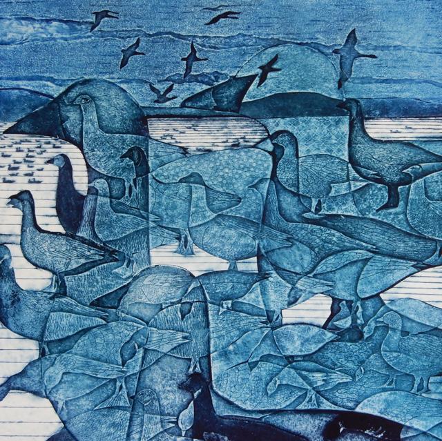 Laurie Rudling, Visitors (Birds), Blank Fine Art Greeting Card