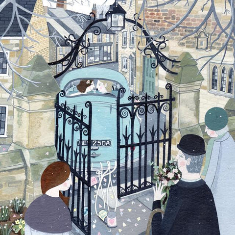 Mani Parkes, Just Married, Fine Art Greeting Card