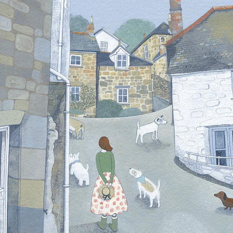 Mani Parkes, Out For A Stroll , Blank Art Card
