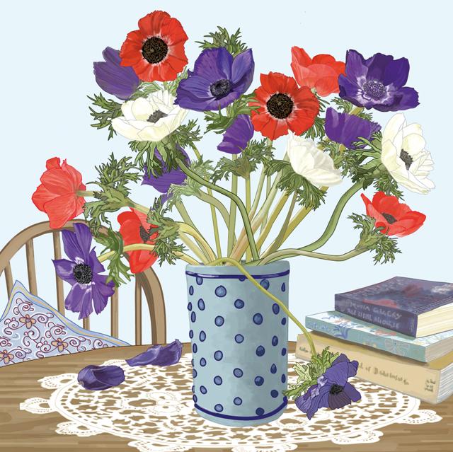 Mig Wyeth, Anemones, Art Card