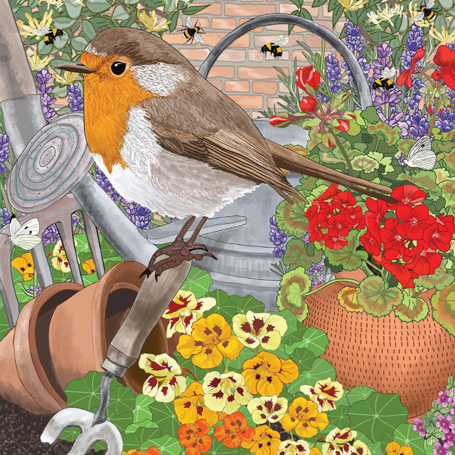 Mig Wyeth, The Gardener's Friend, Blank Art Card