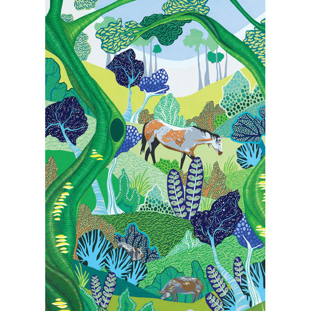 Nicola Stockley, Pony In The Trees, Blank Art Card
