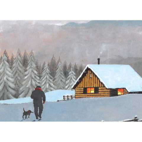 Snowy Log Cabin