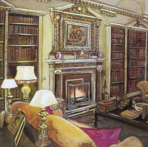 Paul Minter, Library Holkham Hall, Fine Art Greeting Card