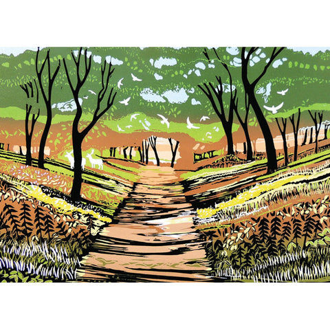 Rob Barnes, Down The Green Lane, Blank Art Card